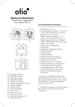 Otio 936072 Thermomètre-hygromètre avec capteur sans fil Owner's Manual