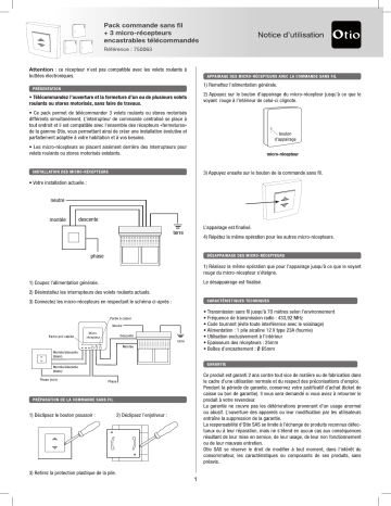 Manuel du propriétaire | Otio 751063 Pack volets roulants Owner's Manual | Fixfr