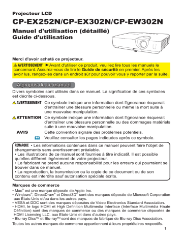 CPEX252N | Mode d'emploi | Hitachi CPEW302N Projector Guide | Fixfr