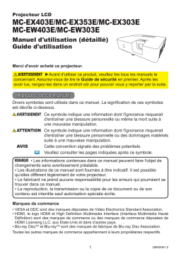 Maxell MCEW403E Projector Manuel utilisateur