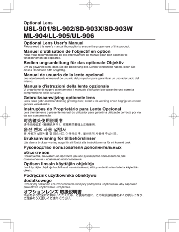 SD903W | LL905 | ML904 | UL906 | USL901 | Manuel du propriétaire | Hitachi SL902 Projector Owner's Manual | Fixfr