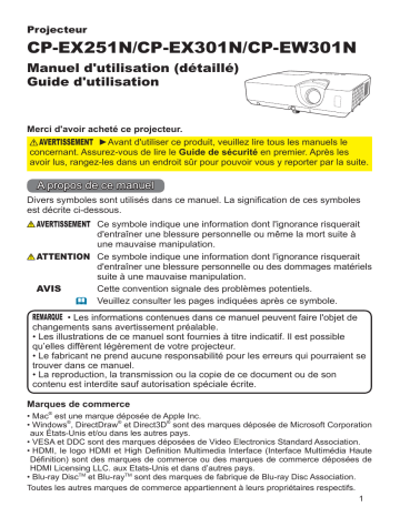 Mode d'emploi | Hitachi CPEX251N Projector Guide | Fixfr