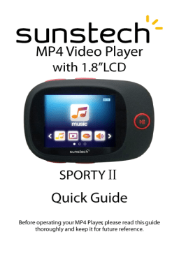 Sunstech SPORTYII MP3 and MP4 Mode d'emploi