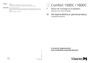 Comfort 160 DC | Owner's manual | Marantec Comfort 150 DC Manuel du propriétaire | Fixfr