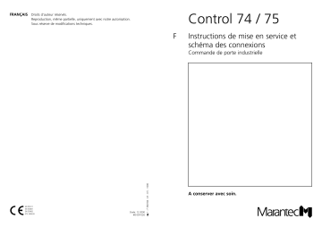Control 74 | Manuel du propriétaire | Marantec Control 75 Owner's Manual | Fixfr