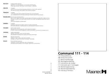 Command 111 | Command 113 | Command 112 | Manuel du propriétaire | Marantec Command 114 Owner's Manual | Fixfr