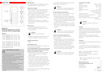 Owner's manual | Marantec Digital 362 Manuel du propriétaire | Fixfr