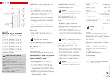 Owner's manual | Marantec Digital 362 Manuel du propriétaire | Fixfr
