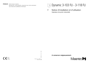Manuel du propriétaire | Marantec Dynamic 3 103 - 118 FU Owner's Manual | Fixfr
