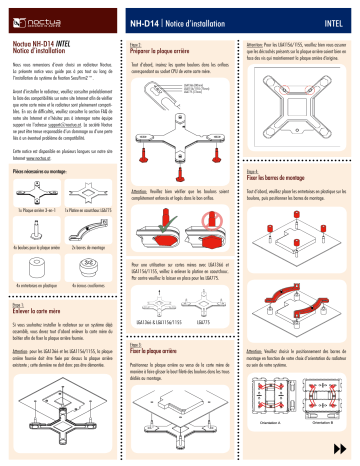 Installation manuel | Noctua NH-D14 Installation Manual | Fixfr