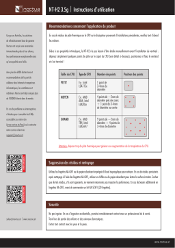 Noctua NT-H2 3.5g Thermal compound Installation Manual