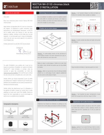 Installation manuel | Noctua NH-D15S chromax.black CPU cooler retail Installation Manual | Fixfr