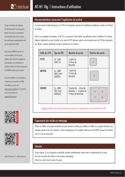 Noctua NT-H1 10g Thermal compound Installation Manual