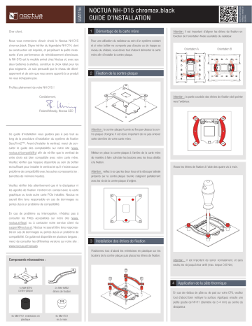 Installation manuel | Noctua NH-D15 chromax.black CPU cooler retail Installation Manual | Fixfr