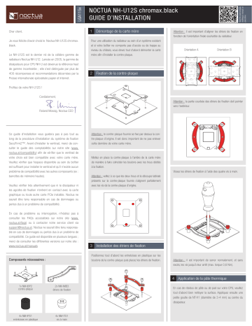 Installation manuel | Noctua NH-U12S chromax.black CPU cooler retail Installation Manual | Fixfr