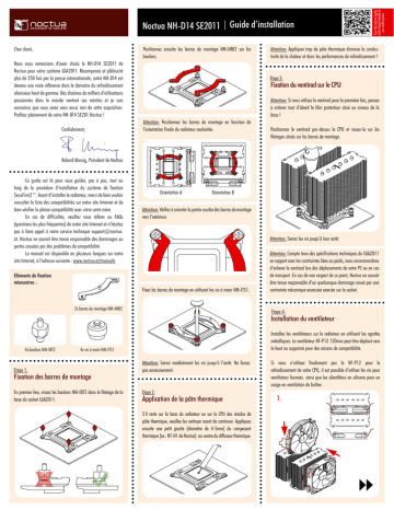 Installation manuel | Noctua NH-D14 SE2011 Installation Manual | Fixfr