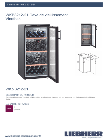 Product information | Liebherr WKb3212-21 Cave à vin vieillissement Product fiche | Fixfr
