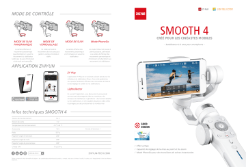 Product information | Zhiyun Smooth 4 Stabilisateur Product fiche | Fixfr