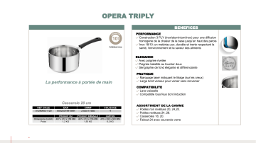 Product information | Lagostina Opéra Triply 20cm Casserole Product fiche | Fixfr