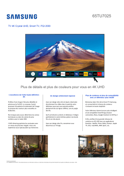 Samsung UE65TU7025 2020 TV LED Product fiche