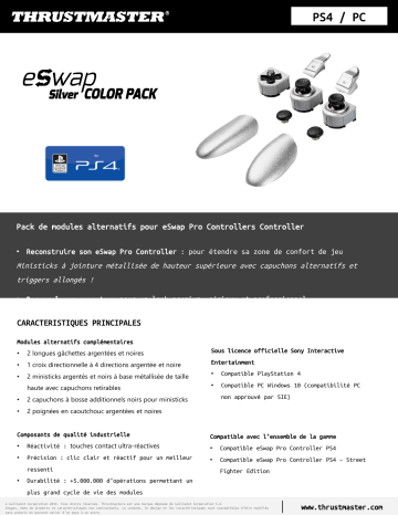Product information | Thrustmaster Eswap Pro Controller Silver Color Pack Accessoire manette Product fiche | Fixfr