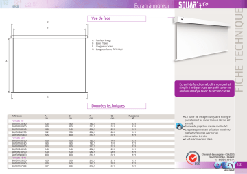 Product information | Oray SQ1B1 225x 300 Ecran de projection Product fiche | Fixfr