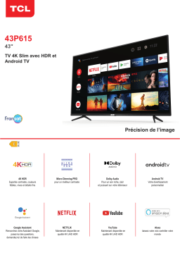 TCL 43P615 Android TV TV LED Product fiche