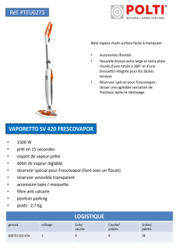 Polti SV420 FRESCO VAPOR Balai vapeur Product fiche