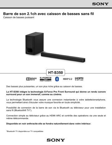 Product information | Sony HTS350 Barre de son Product fiche | Fixfr