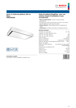 Bosch DRR16AQ20 Hotte plafond Product fiche