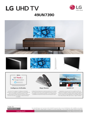 Product information | LG 49UN73906 TV LED Product fiche | Fixfr