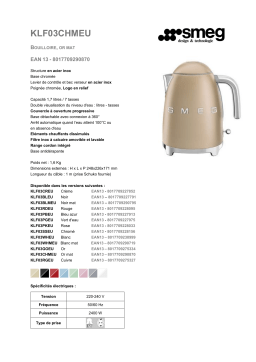 Smeg KLF03CHMEU Or mat Bouilloire Product fiche