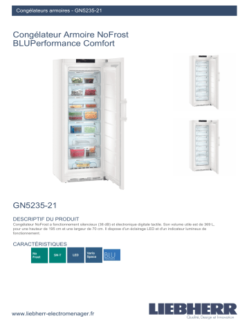 Product information | Liebherr GN5235-21 Congélateur armoire Product fiche | Fixfr