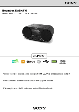 Sony ZS-PS55B noir Radio CD Product fiche