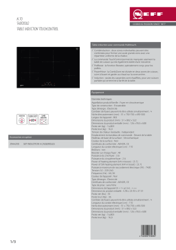 Neff T48FD13X2 N70 Table induction Product fiche