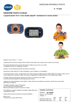 Vtech Kidizoom Touch 5.0 Bleu Appareil photo Compact Product fiche