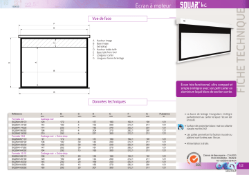 Product information | Oray Square HC 130x232 Motorisé Ecran de projection Product fiche | Fixfr