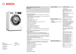 Bosch WAX32LH1FF ACTIVEOXYGEN Lave linge connecté Product fiche