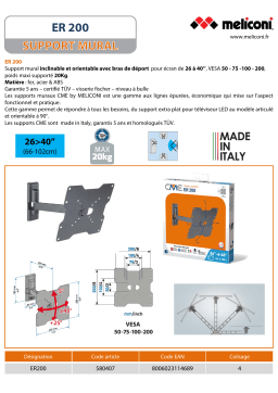 Meliconi ER 200 26-40'' Support mural TV Product fiche