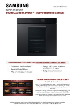 Samsung NV75T9979CD DUAL COOK FLEX Four encastrable Product fiche