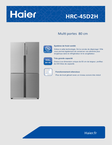 Product information | Haier HRC-45D2H Réfrigérateur multi portes Product fiche | Fixfr