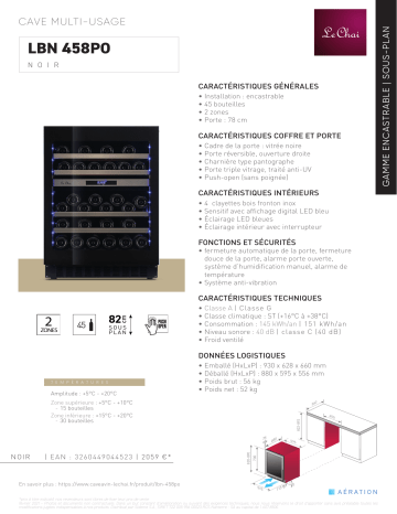 Product information | LE CHAI LBN458PO Cave à vin polyvalente Manuel utilisateur | Fixfr