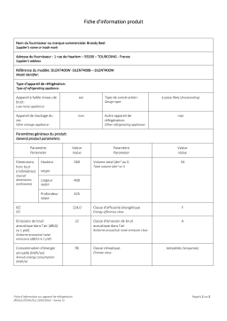 Brandy Best SILENT400W Mini réfrigérateur Product fiche
