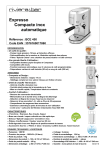 Riviera Et Bar BCE450 Compacte Inox Automatique Machine &agrave; expresso Product fiche
