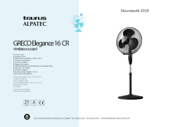 Taurus GRECO 16 CR ELEGANCE Ventilateur Product fiche