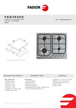 Fagor FAG3640X Table gaz Product fiche