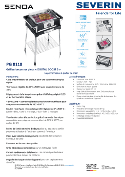 Severin PG 8118 DIGITAL BOOST S Barbecue électrique Product fiche