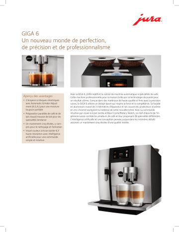 Product information | Jura 15310 GIGA 6 Aluminium Expresso Broyeur Product fiche | Fixfr