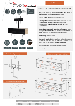 Meliconi Roses 120 cm bois Meuble TV Product fiche