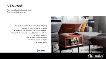 Product information | Victrola VTA-200B Platine vinyle Product fiche | Fixfr